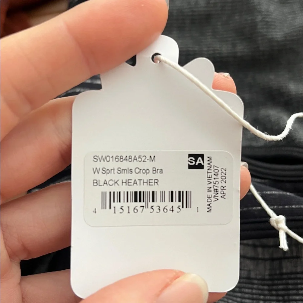 NWT Smartwool Women’s Sports Crop Bra - Size Medium - Black Heather - Picture 4 of 4